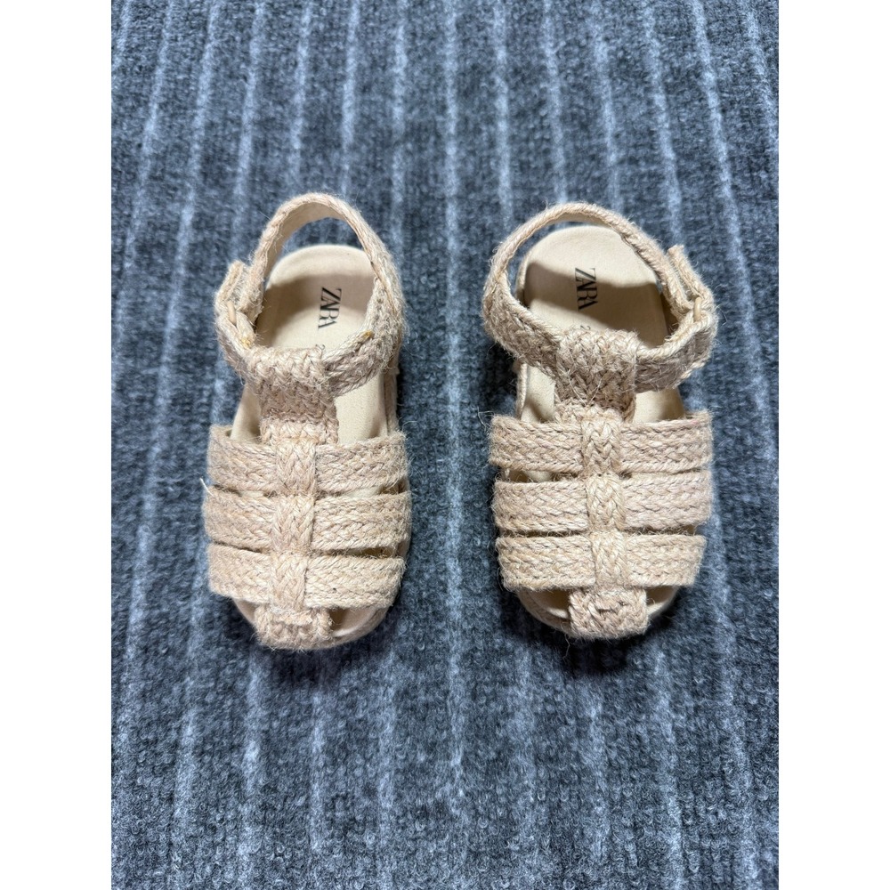 ZARA Jute Fisherman Sandals Toddler Girl Size 22 - US 6. Summer Vacation Casuall - Picture 2 of 8